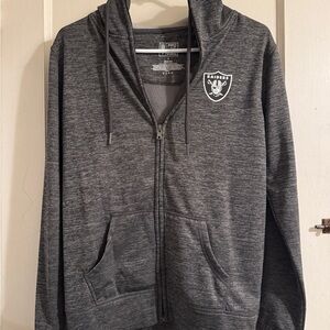 Authentic Las Vegas Raiders Gray Zip-Up Hoodie